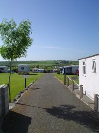 View onto the caravan park and countryside be