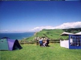 Camping with views across the Jurassic Coast