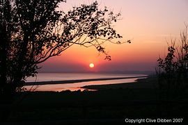 Sunset from Sea Barn Farm Camping Park