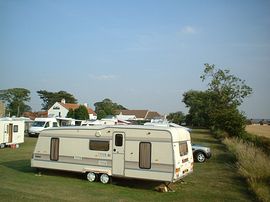 Caravan field and river