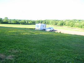 Caravan hard standing and lake view