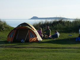 Camping with a stunning view.