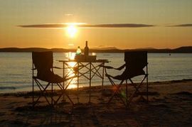 Sunset dinner on the beach